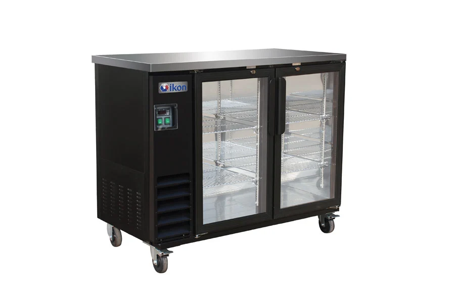 45-0169 IKON IBB61-2G-24 Self Contained Glass Swing 2 Door Back Bar