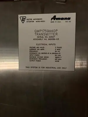 USED 2000 AMANA QMP 2300
