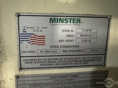 USED 2007 MINSTER MRH20-38S / MSH30-32-7