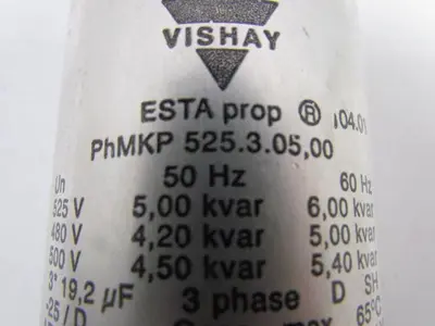 VISHAY PhMKP ESTAProp 525.3.05,00 Low Voltage Capacitor 480-500-525V 3x19.2uF