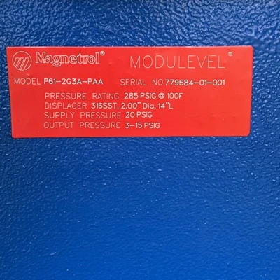 Used Magnetrol P61-2G3A-PAA Industrial Controls California US | Davliegogo LLC #1705331
