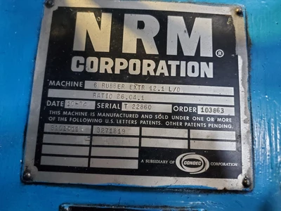 NRM 6" Cold Feed Rubber Extruder