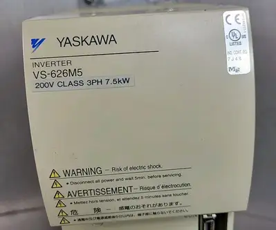 YASKAWA VS-626M5 Inverter 200V 3PH 7.5k Loc1D4