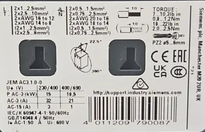 Siemens 3RT2027-1BB40 Sirius Contactor Fast Shipping (BIN2.3.3)