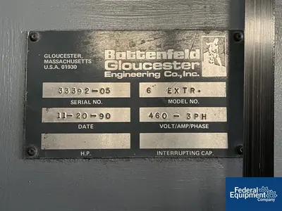 USED Gloucester 6" Gloucester Water Ring Pelletizing Line