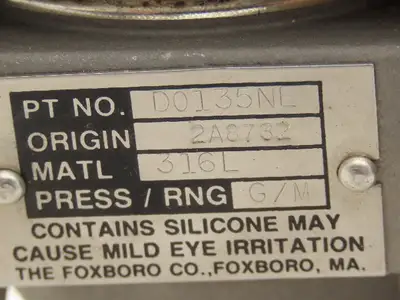 Foxboro 821GM-IK1SM2 Pressure Transmitter 12.5-65vdc 1/2" NPT 150psi