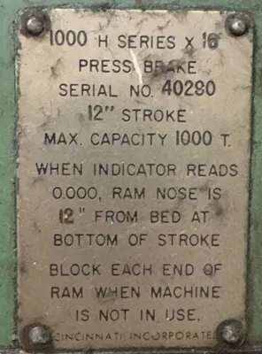 USED 1976 CINCINNATI 1000 H Series
