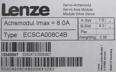 NEW LENZE ECSCA008C4B SERVO DRIVE