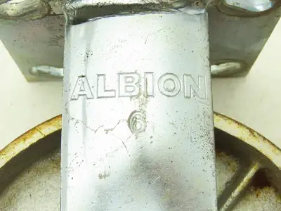 Albion 6" Caster Wheel Cast Iron (2) Swivel Locking (2) Rigid 7-1/2"H Lot of 4