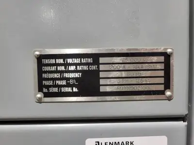 25kV 1200A 3ph Switchgear Unit w/ (2) Power Vac Breaker VB1 27.0-16-0