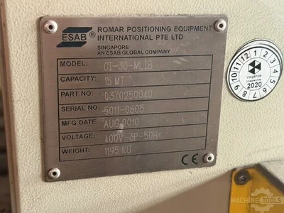 Used 2010 ESAB CD-30 + CI-30 Welding Positioners NL | Mach 4 Metal #1420543