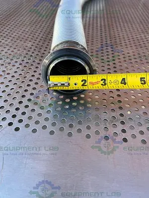 Stainless Steel   Flexible Vacuum 30" Hose w/ 3" Vacuum Fitting to 2" Threaded