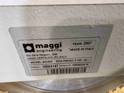 Used 2007 MAGGI BIG 800 Woodworking Radial Arm Saws Colorado US | MachineryMax #1518801