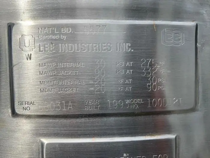 Used 1993 LEE INDUSTRIES 100D12T Agitators, Blenders, Mixers California US | Machinery & Equipment #138851