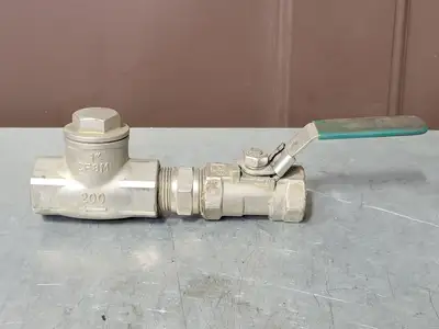 1" Class 200 Check Valve w/ 1" Ball Valve