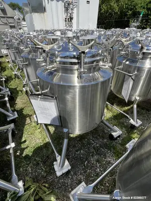 Used Precision Stainless Vertical Stainless Steel Jacketed Tank – With Casters