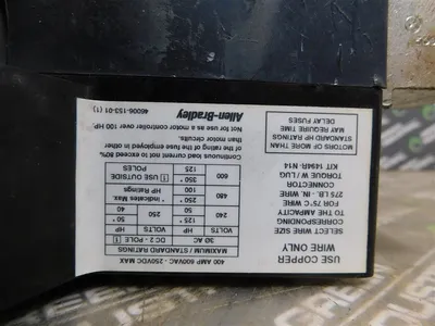 Allen Bradley 1494F-DX400 Fusible Switch Assembly 1494V-FS400 Small Damage Used