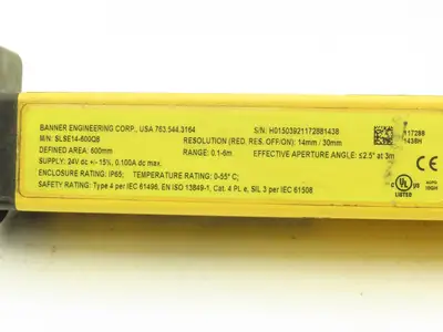 Banner SLSR14-600Q8 EZ-SCREEN Light Curtain Transmitter Receiver Set 600mm