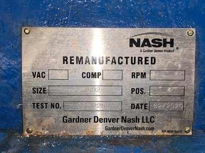 Nash CL1502 Vacuum Pump , Remanufactured in 2020