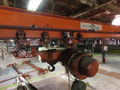 Cleveland Tramrail P&H 4 Ton Single Girder Underhung Bridge Crane 34' 10" Span