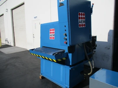 36" AEM, Belt Grinder, w/ slurry & blower