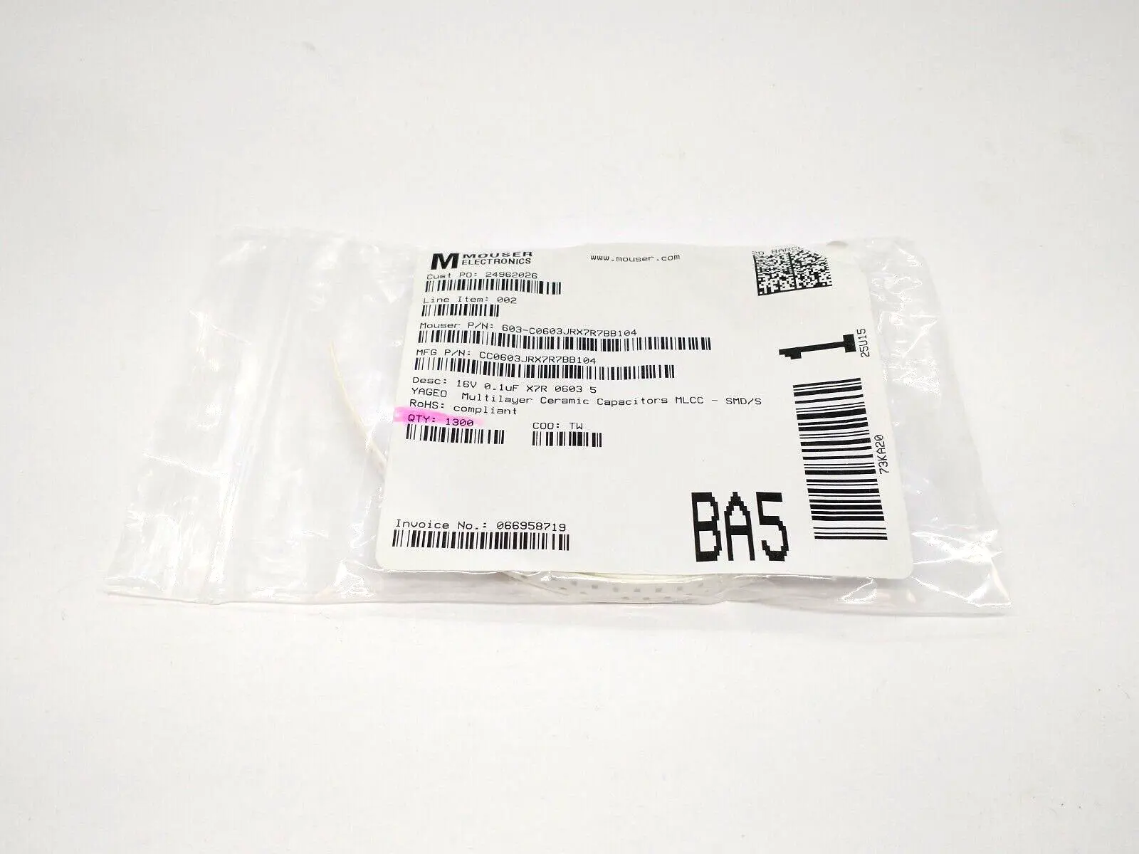 New | in-Stock Yageo CC0603JRX7R7BB104 Capacitors Michigan US | Maverick Industrial Sales #1394490