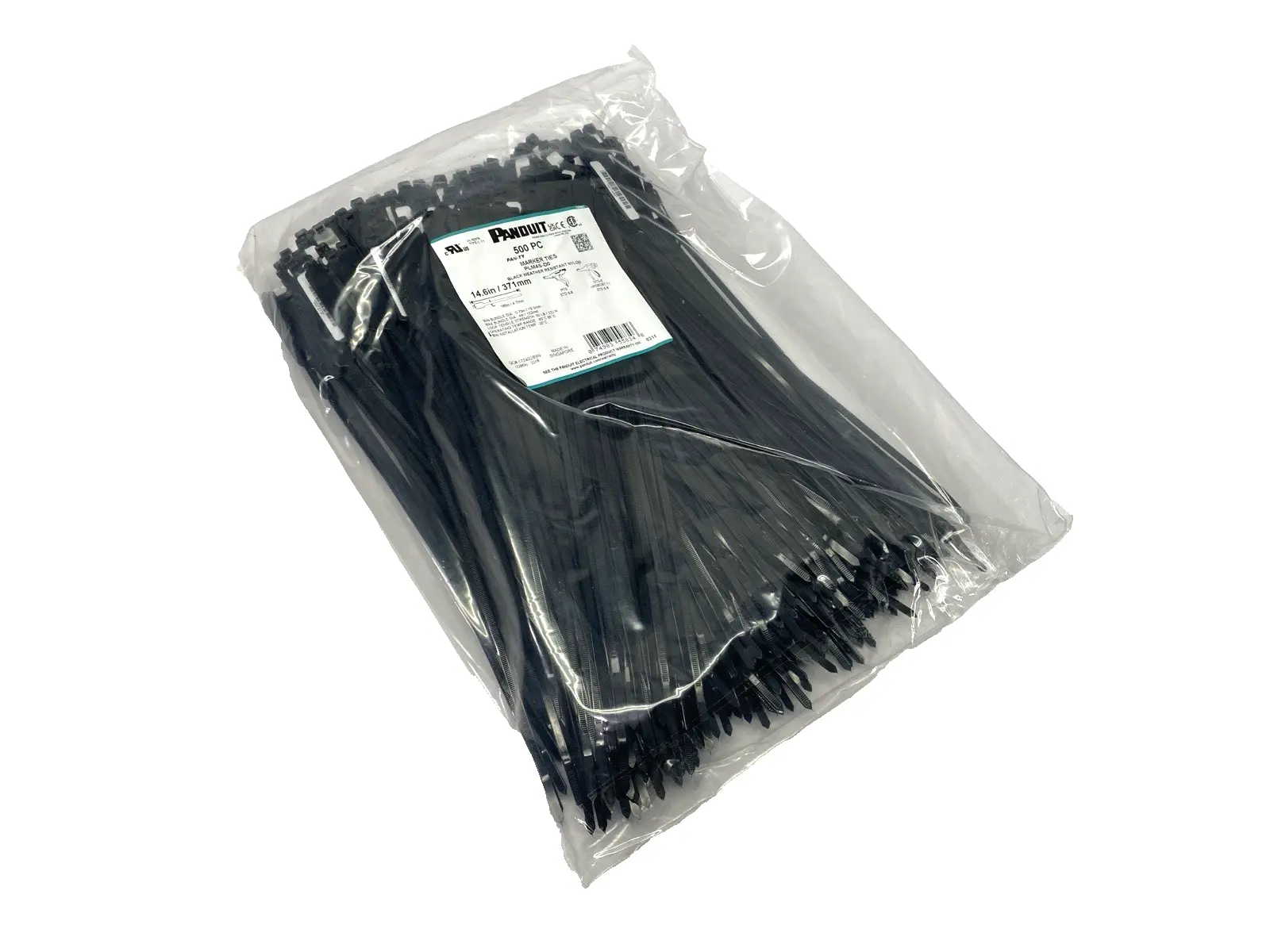 New | in-Stock Panduit Black Weather Resistant Nylon Marker Ties 14.6" Long PKG OF 500 Cable & Wire Michigan US | Maverick Industrial Sales #1397486
