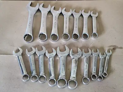 14 - 24mm and  3/8" - 5/8" Stubby Combination Wrench Set (17pcs)