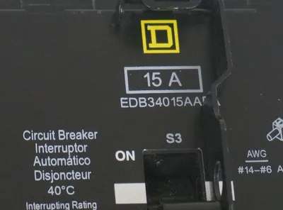 NEW SQUARE D EDB34015AABA CIRCUIT BREAKER 15A, 480Y/277V