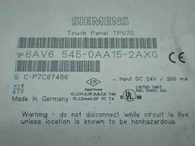 Used SIEMENS 6AV6 5450AA152AX0 Automation Control (HMI) Ohio US | HGR 24 #907449