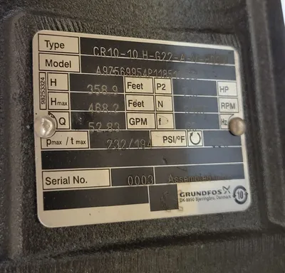 NEW GRUNDFOS CR 10-10 H-G22-A-V-HQQV