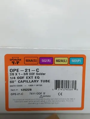 New | in-Stock SPORLAN OPE-21-C HVAC Parts and Equipment Ohio US | Surplus Asset Holdings #1425627