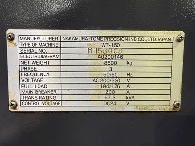 2008 NAKAMURA-TOME WT-150 CNC Lathes | GMT (10)