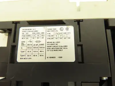 Siemens 3RA1135-4ES34-1AK6 Combo Starter 600VAC 45A 3Ph Sirius Motor Protector