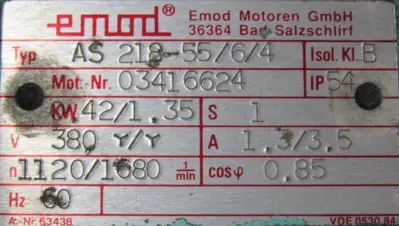 USED EMOD SIEMENS AS218-55/6/4 FAN 380V 03416624 AS2185564 2CF4404