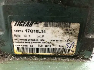 Dodge Tigear 2 17Q10L14 Gear Drive/Speed Reducer 534lb-in 10:1 1HP 1725RPM 3PH