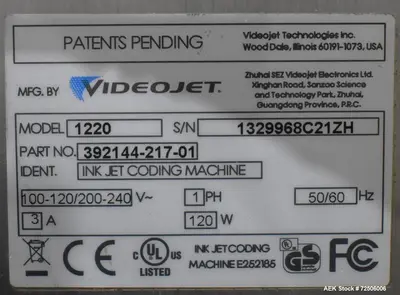 USED VIDEO JET 1220