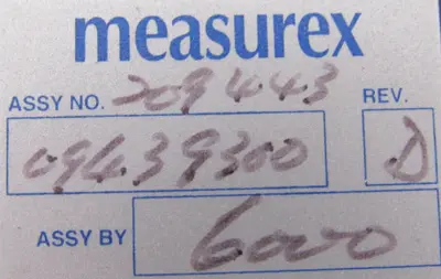 USED MEASUREX 09439300 PROCESSOR MODULE SER. D