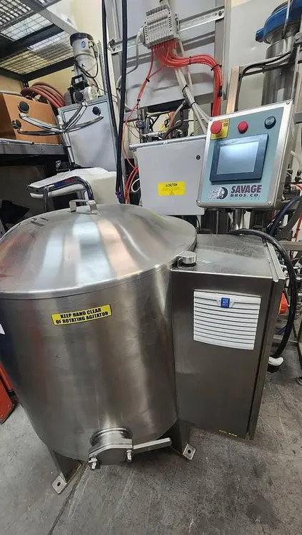Used SAVAGE BROTHERS 450-LB PANNER TANK & PUMP. Chocolate Confectionary Tempering Illinois US | America's Steam Kettle Headquarters #393302