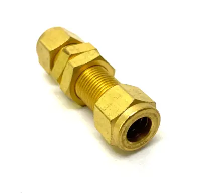 New | in-Stock Swagelok Brass Bulkhead Compression Tube Fitting 3/8" Tube OD Valves/Fittings Michigan US | Maverick Industrial Sales #1423225