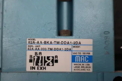 MAC VALVES INC 82A-AA-BKA-TM-DDA1-2DA  / 82AAABKATMDDA12DA (NEW) STOCK H1761
