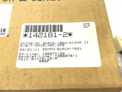 USED YASKAWA SIGMA II AC SERVO MOTOR, 100W, R/B/T-AXIS 142181-2
