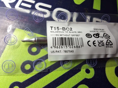 HAKKO T15-BC2 SOLDERING TIP; BEVEL 2 x 11.5mm - BRAND NEW