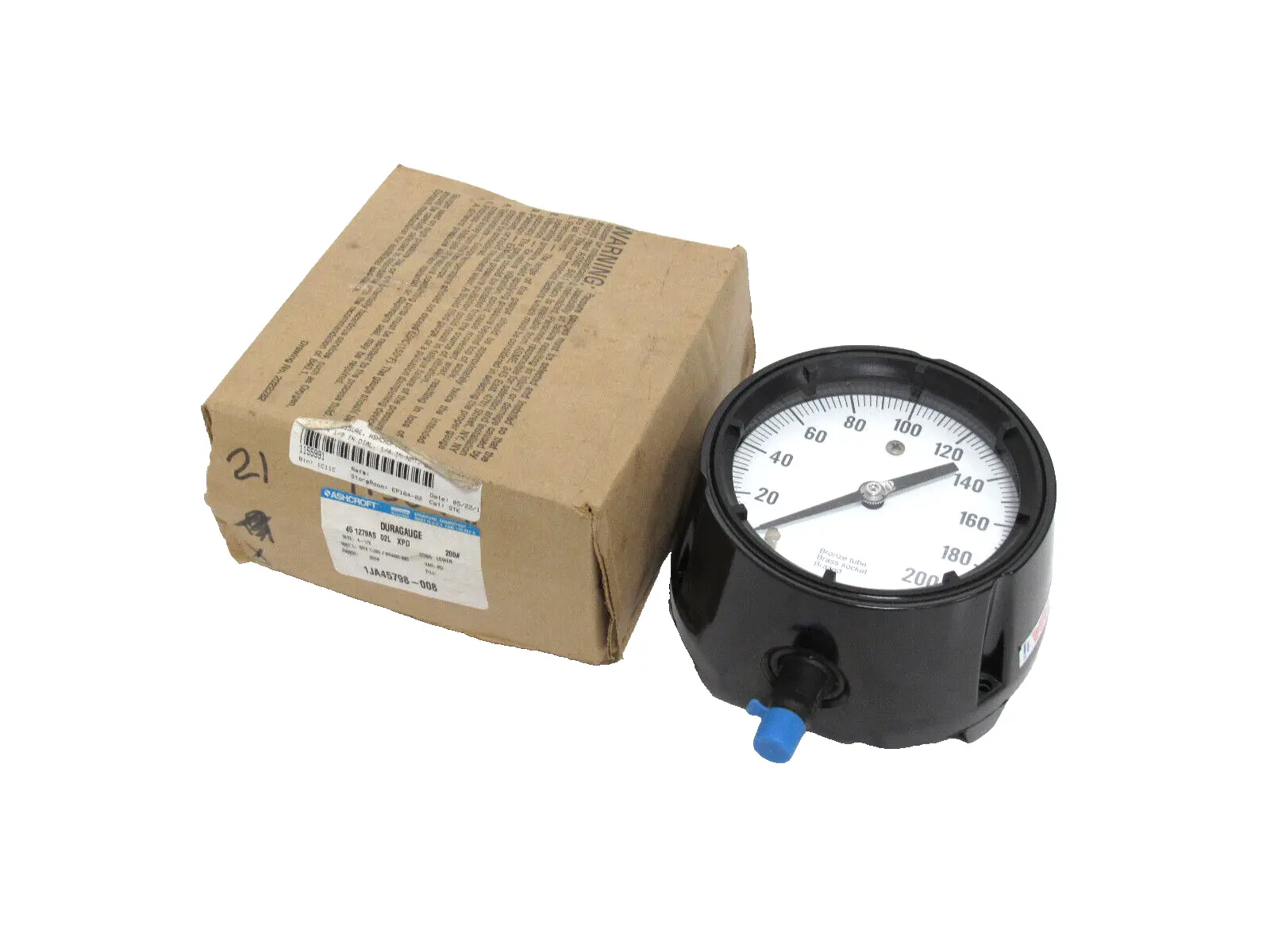 NEW ASHCROFT 45-1279AS-02L-XPD GAUGE 4-1/2" 200PSI 1JA45798-008 451279AS02LXPD