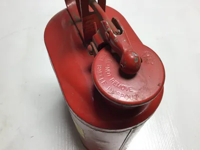 Naptha Vintage Red Metal Safety Can For Flammables Flame Arrester Trigger-Handle