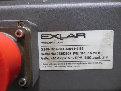Exlar GS45-1002-OFF-MD1-H6-EB Linear Actuator 16187 Rev. B 460A 2400 RPM New NIB