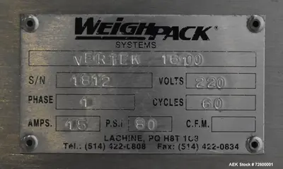 Used WEIGHPACK SYSTEMS VERTEK 160 Net Weigh Filler Scale Vertical Form & Fill Illinois US | Aaron Equipment #86744