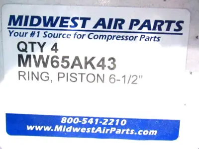 4 NEW MIDWEST AIR PARTS MW65AK43 PISTON RINGS