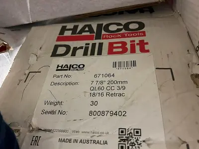 Used HALCO 7-7/8” QL60 HAMMER BIT Drills Pennsylvania US | East West Machinery & Drilling #1417456