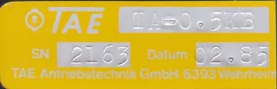USED TAE TA-0.5KB DRIVE TA05KB